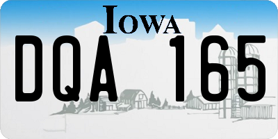 IA license plate DQA165