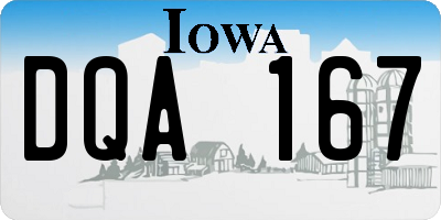IA license plate DQA167