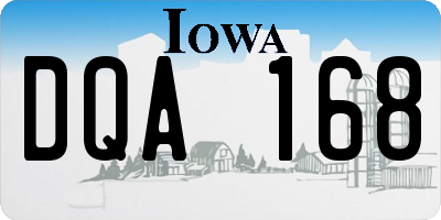IA license plate DQA168