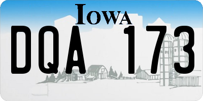 IA license plate DQA173