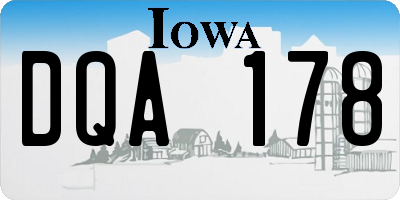 IA license plate DQA178