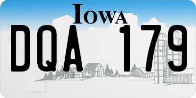 IA license plate DQA179