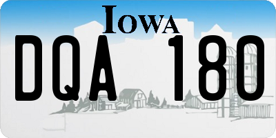 IA license plate DQA180
