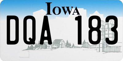 IA license plate DQA183