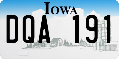 IA license plate DQA191