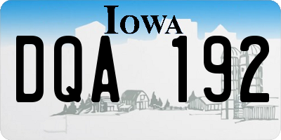 IA license plate DQA192