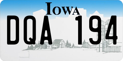 IA license plate DQA194