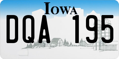 IA license plate DQA195