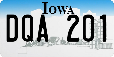 IA license plate DQA201