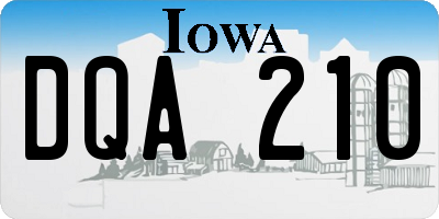 IA license plate DQA210
