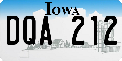 IA license plate DQA212