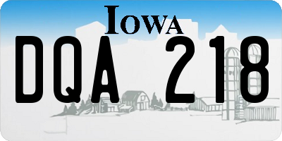 IA license plate DQA218