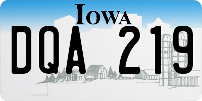 IA license plate DQA219