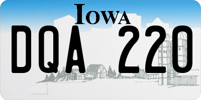 IA license plate DQA220