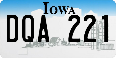 IA license plate DQA221