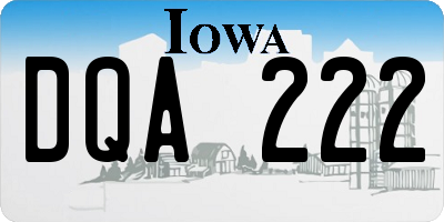 IA license plate DQA222