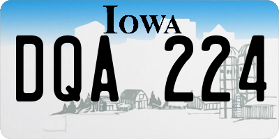 IA license plate DQA224