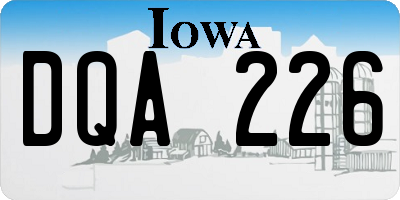 IA license plate DQA226