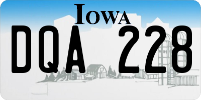 IA license plate DQA228