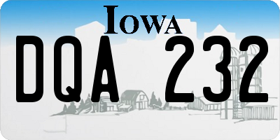 IA license plate DQA232