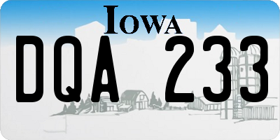 IA license plate DQA233