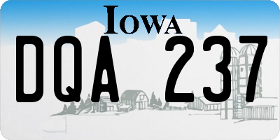 IA license plate DQA237