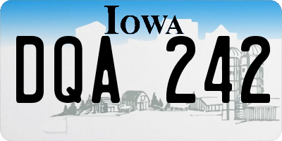IA license plate DQA242