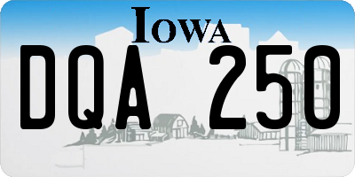IA license plate DQA250
