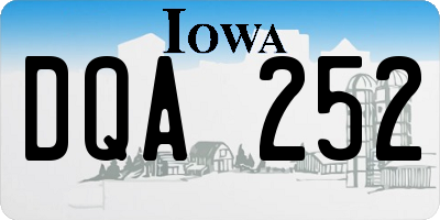IA license plate DQA252
