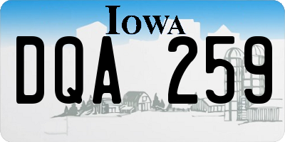 IA license plate DQA259