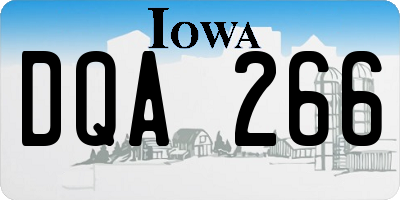IA license plate DQA266