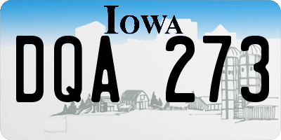 IA license plate DQA273