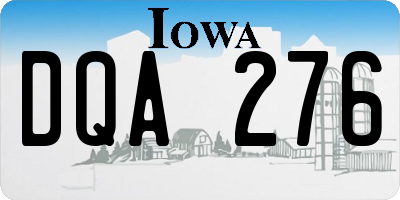 IA license plate DQA276