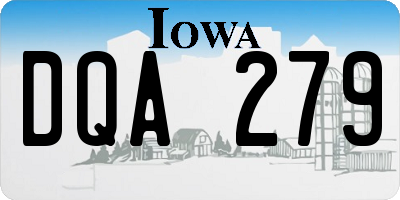 IA license plate DQA279