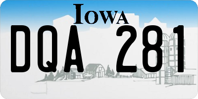 IA license plate DQA281