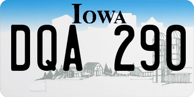 IA license plate DQA290