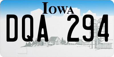 IA license plate DQA294