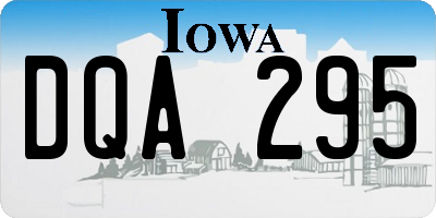 IA license plate DQA295