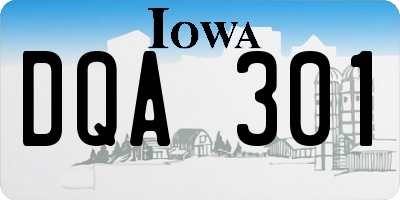 IA license plate DQA301