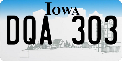 IA license plate DQA303