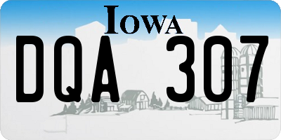 IA license plate DQA307