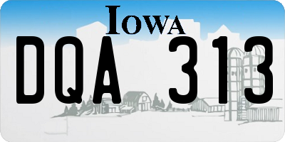 IA license plate DQA313