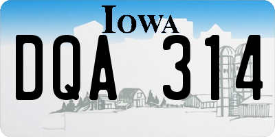 IA license plate DQA314