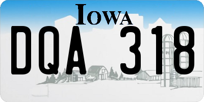 IA license plate DQA318