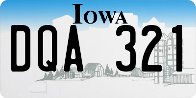 IA license plate DQA321