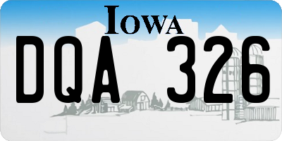 IA license plate DQA326