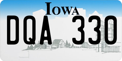 IA license plate DQA330