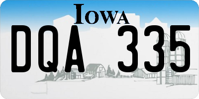 IA license plate DQA335