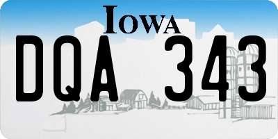 IA license plate DQA343