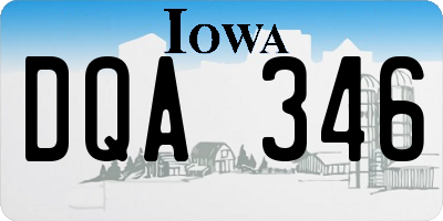 IA license plate DQA346